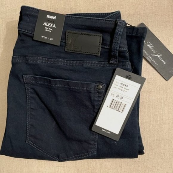 Mavi Mid Rise, Skinny ALEXA jeans Dark Shanti - Picture 1 of 5